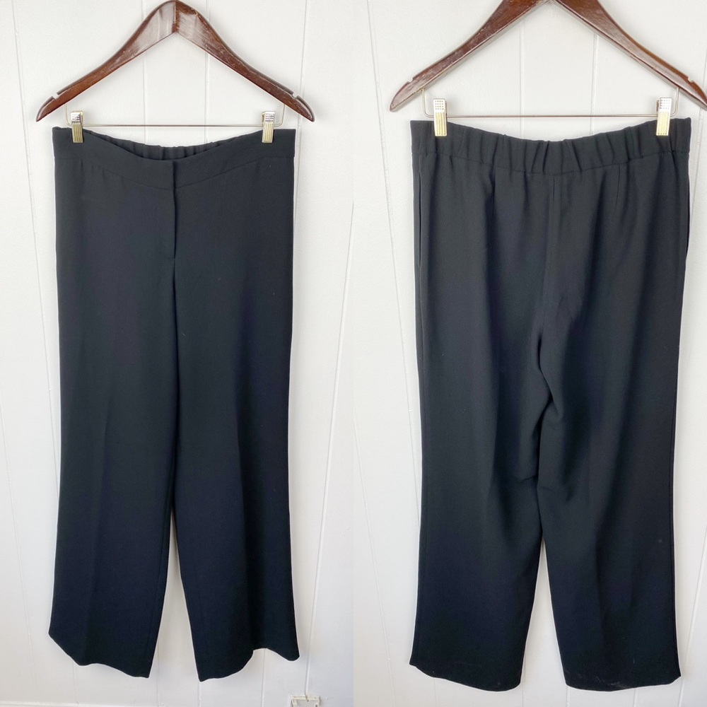Talbots Black Wide Leg Dress Pants 10 Long